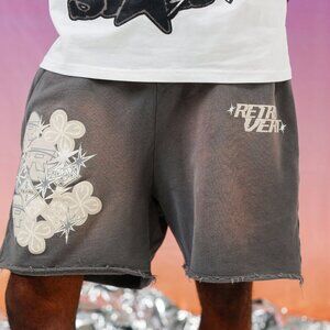Retrovert Cluster Patch Shorts Grey Size Medium Streetwear 100% AUTHENTIC